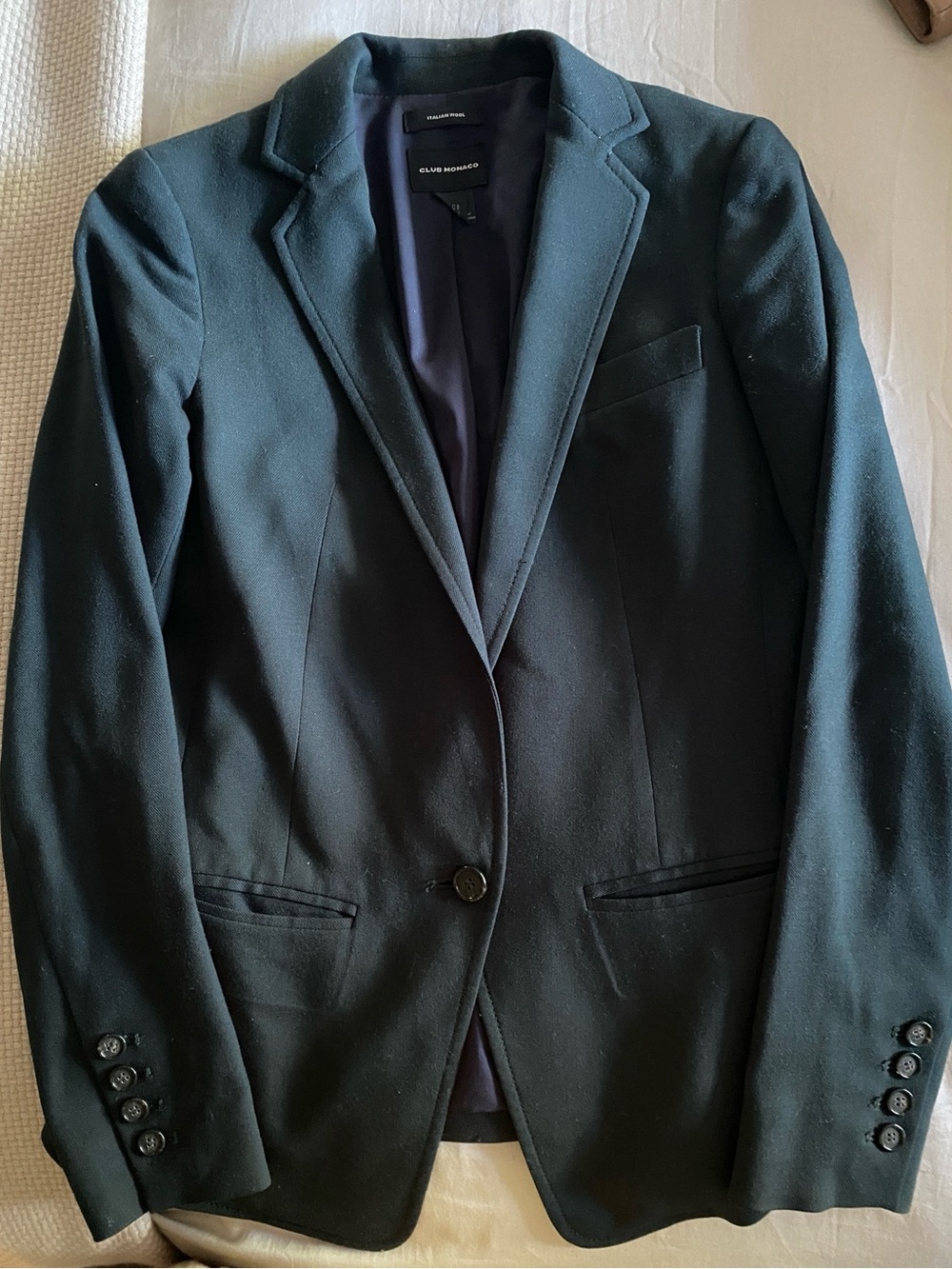 Club Monaco Dark Green Single-Button Blazer